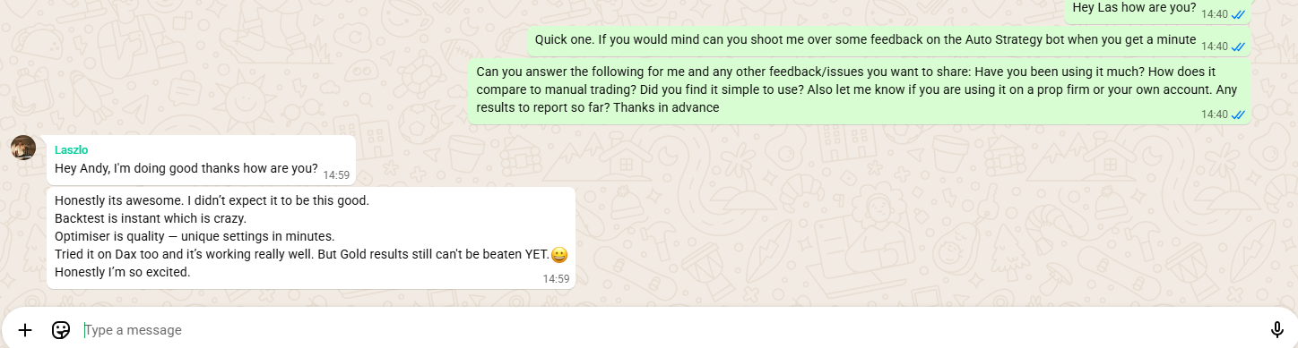 Laszlo sharing his early progress with the community