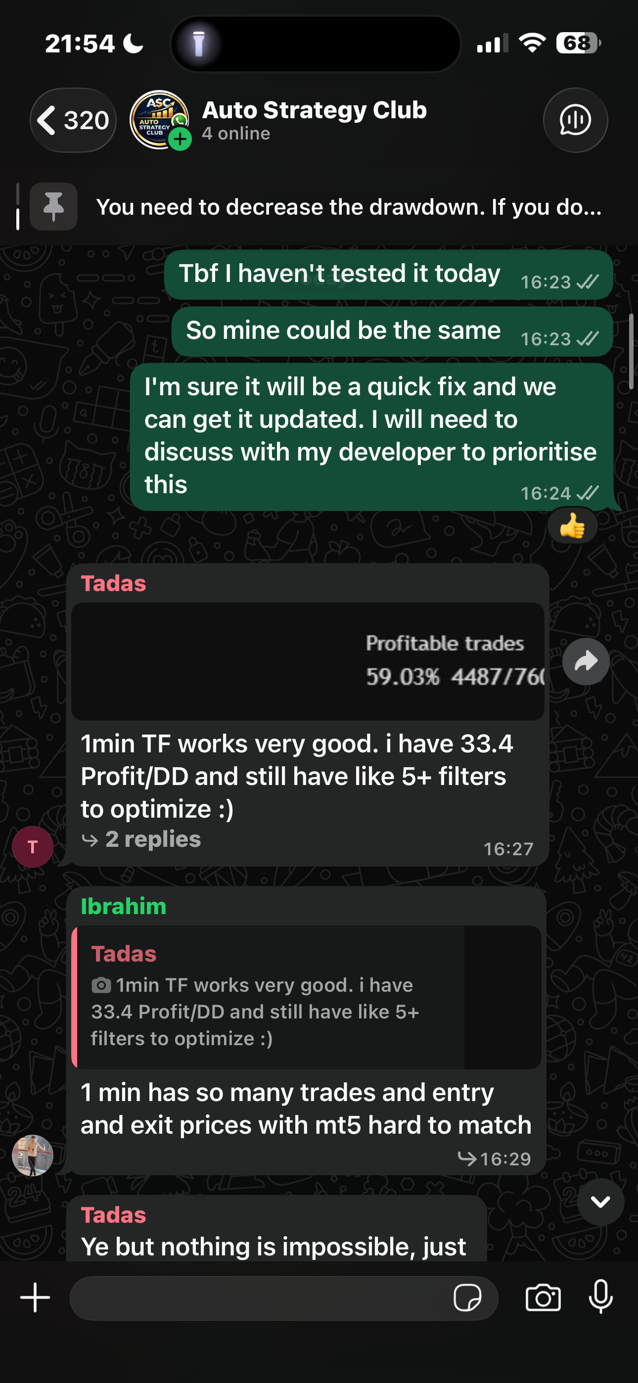Member sharing early gold results in the community